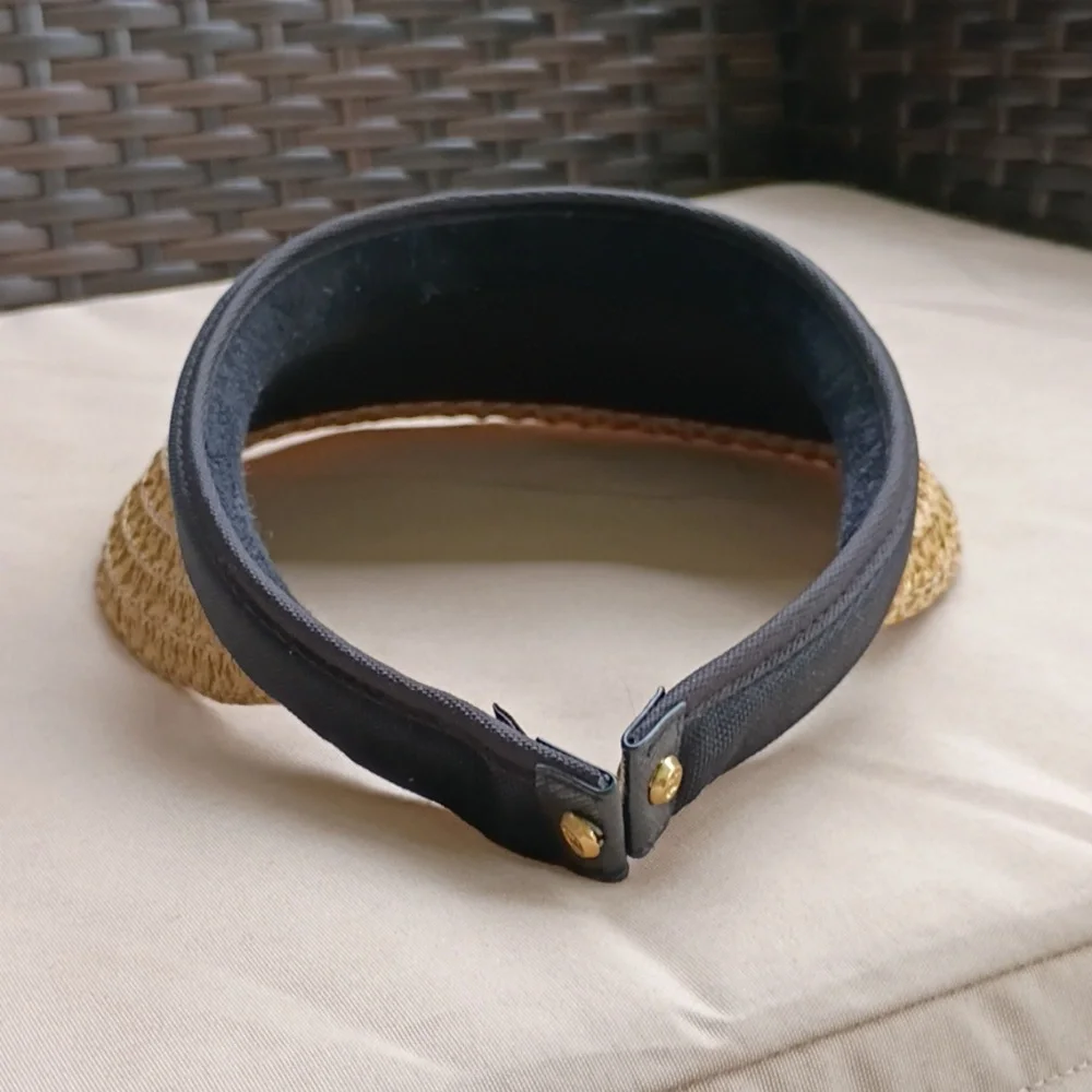 Eric Javits "The Bradfield" Straw Visor with Black Band - Picture 5 of 7